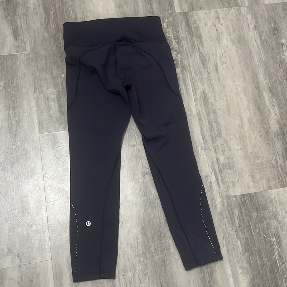 Lululemon Extra Mile Reflective Dots Navy Leggings Size 4 - Picture 3 of 10